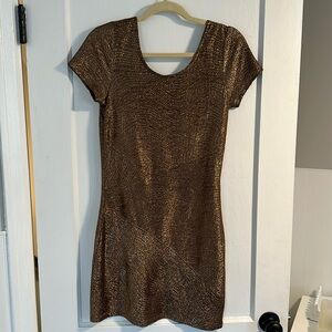 Free People Metallic Mini Dress, Size Small